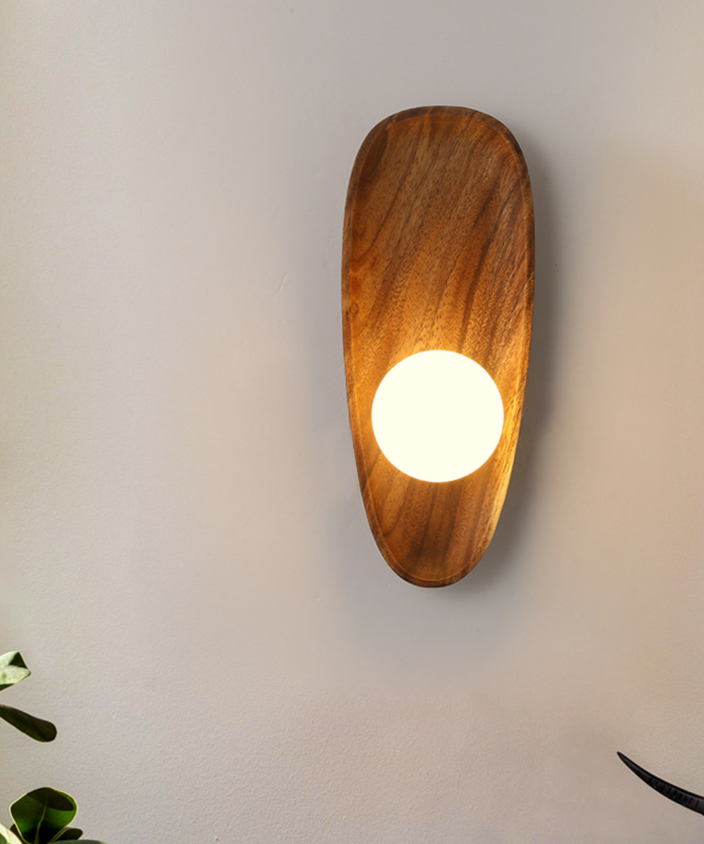 Natuurlijke Houten Wandlamp