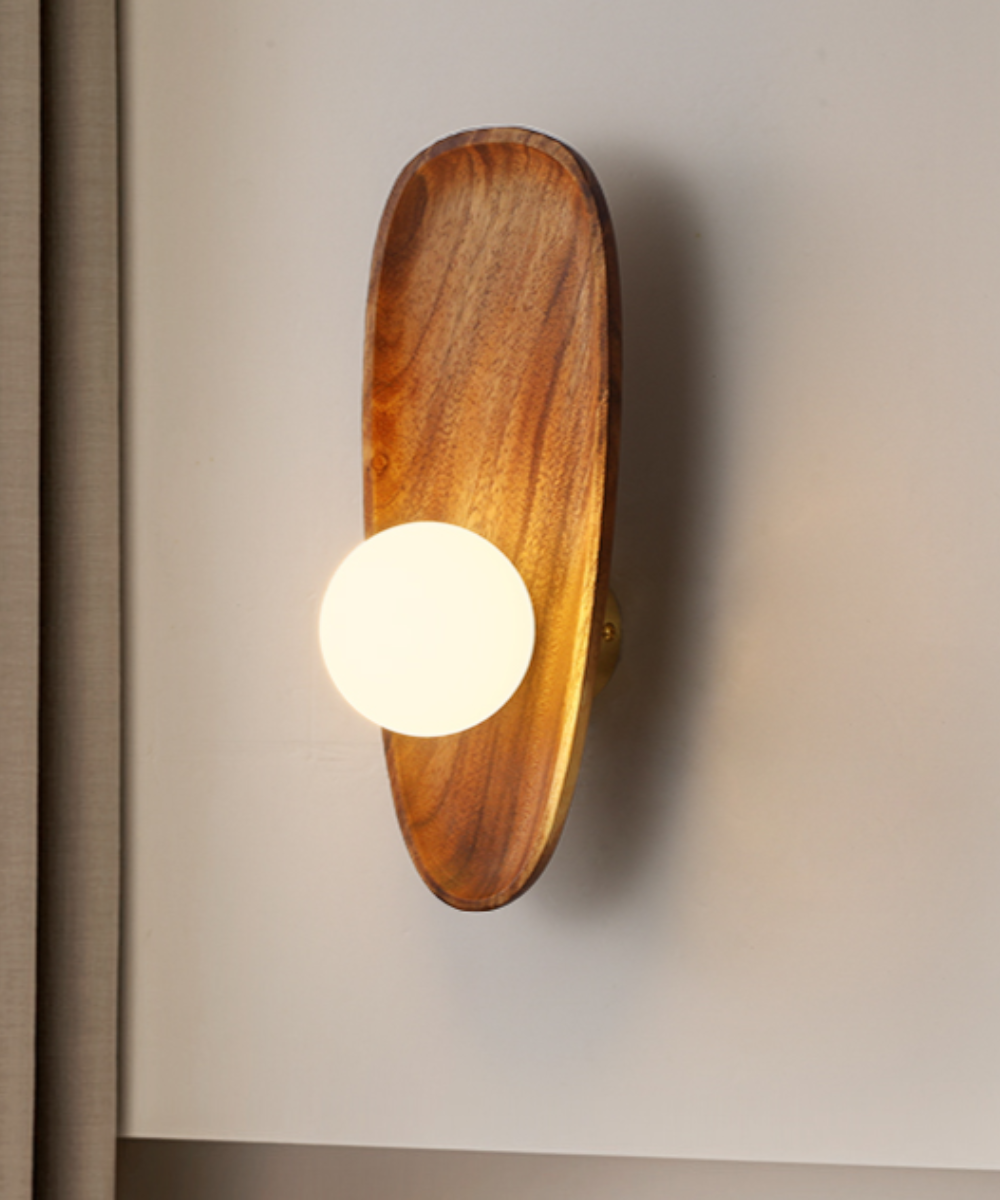 Natuurlijke Houten Wandlamp