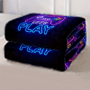 Gamer Deken - Zachte en Warme Flanellen Deken met Game Controller Neon Design - Perfect Cadeau voor Jongens, Tieners en Gamers