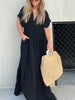 V NOIR | V-hals Met Split Maxi Jurk