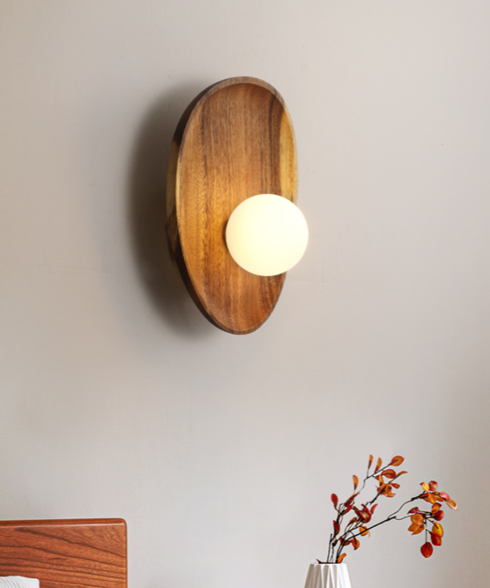 Natuurlijke Houten Wandlamp