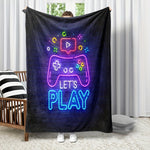 Gamer Deken - Zachte en Warme Flanellen Deken met Game Controller Neon Design - Perfect Cadeau voor Jongens, Tieners en Gamers