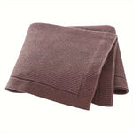 Soft Cotton Knit Swaddle Deken - Effen Kleur, Geometrisch Patroon, Perfect voor Diverse Gelegenheden