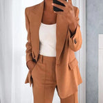 Mona Solid Women's Suit - Dames Blazer Effen