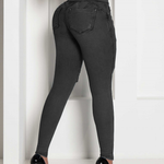 Slim-fit destroyed jeans met hoge taille