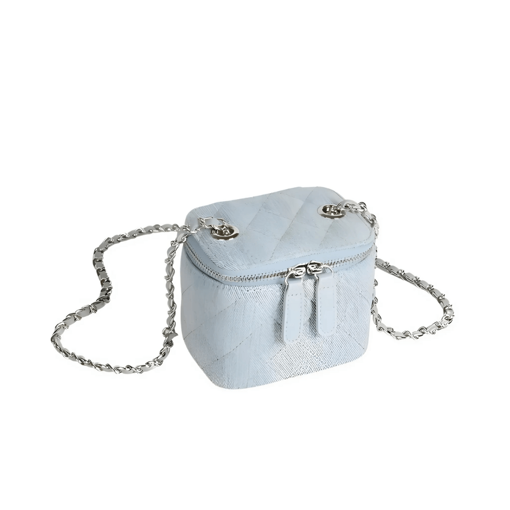 Chloe - Chique Denim Mini Crossbody Tas met Kettingriem