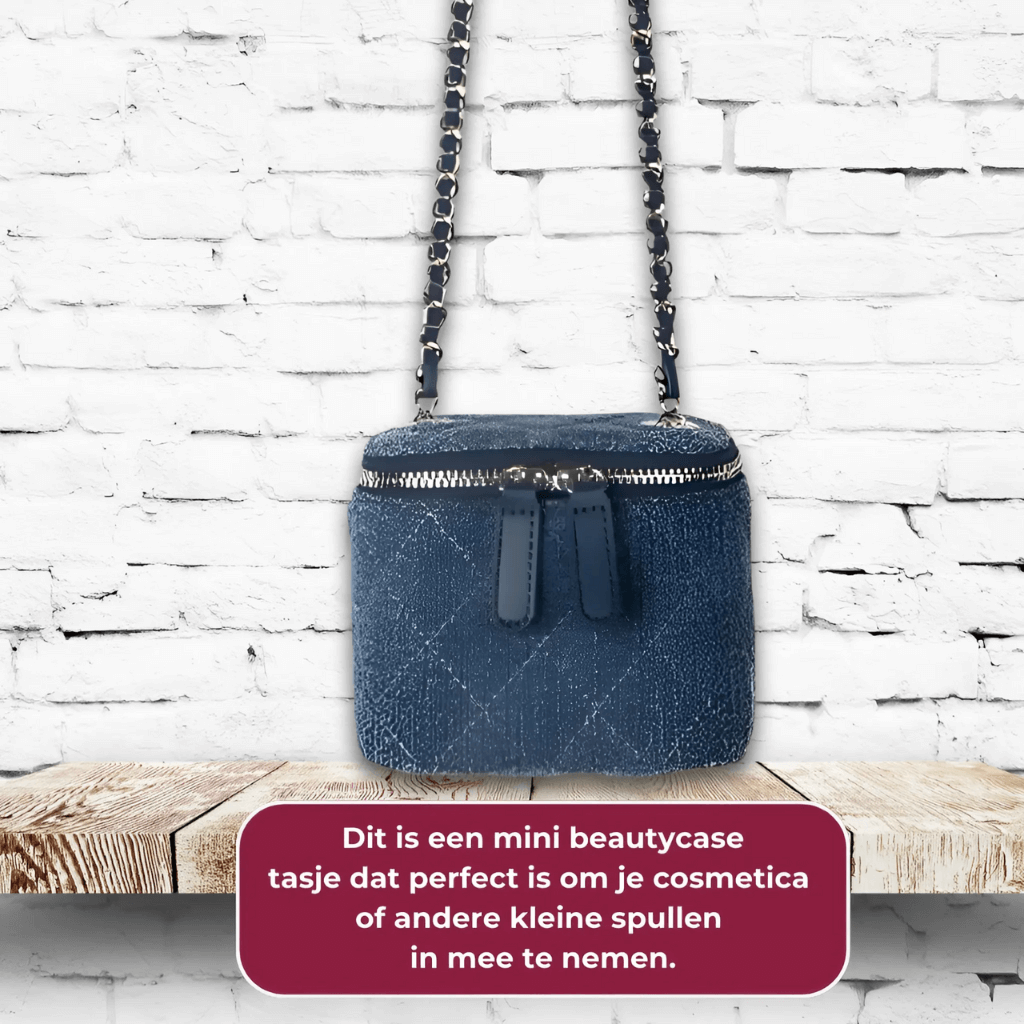 Chloe - Chique Denim Mini Crossbody Tas met Kettingriem