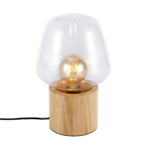 TeduWood Lamp - Tafellamp - Getint Glas - Compact, Hout Design, Luxe en Modern