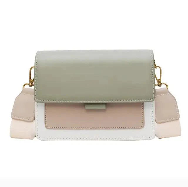 TONIE - Dames Crossbody-tas van groen leer met zachte textuur en klep sluiting