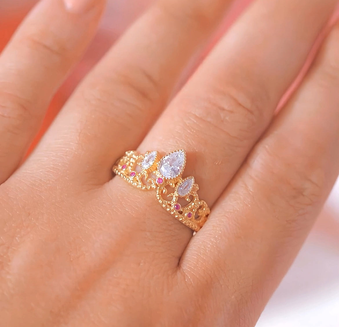 Rapunzel Crown Ring. Tangled in Magic