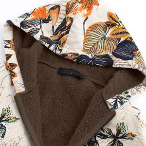 Andella | Fleece winterjas met bloemenprint