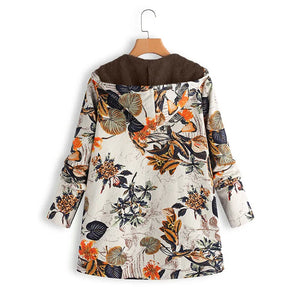 Andella | Fleece winterjas met bloemenprint