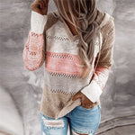 Lydia | Comfortabele Patchwork Sweater met Capuchon