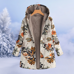 Andella | Fleece winterjas met bloemenprint