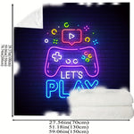 Gamer Deken - Zachte en Warme Flanellen Deken met Game Controller Neon Design - Perfect Cadeau voor Jongens, Tieners en Gamers