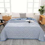 Preppy Style Plaid Zomer Quilt - Ultrasonisch Gewatteerde Lichtgewicht Airconditioning Sprei, Geschikt voor Alle Seizoenen, Polyester Bedsprei