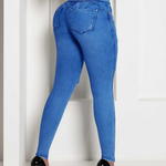 Slim-fit destroyed jeans met hoge taille