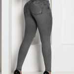 Slim-fit destroyed jeans met hoge taille