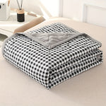 Preppy Style Plaid Zomer Quilt - Ultrasonisch Gewatteerde Lichtgewicht Airconditioning Sprei, Geschikt voor Alle Seizoenen, Polyester Bedsprei